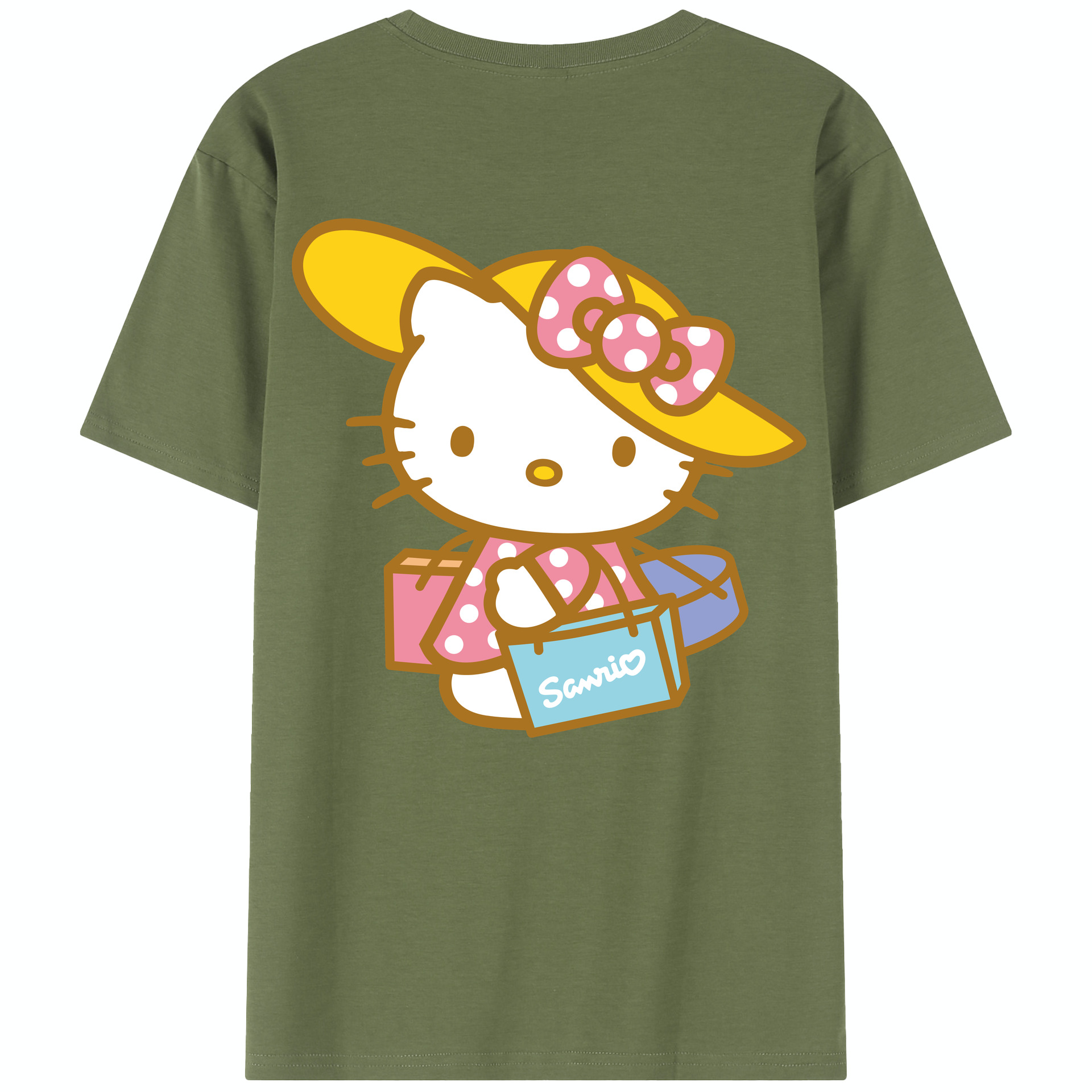 （画像用） Hello Kitty ハローキティ 綿100％半袖Tシャツ（背面プリント）